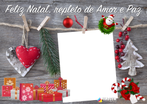 Moldura de Calendário 2023 Feliz Natal Cheio de Paz e Amor PNG para colagem  de foto no fundo transparente e impri…