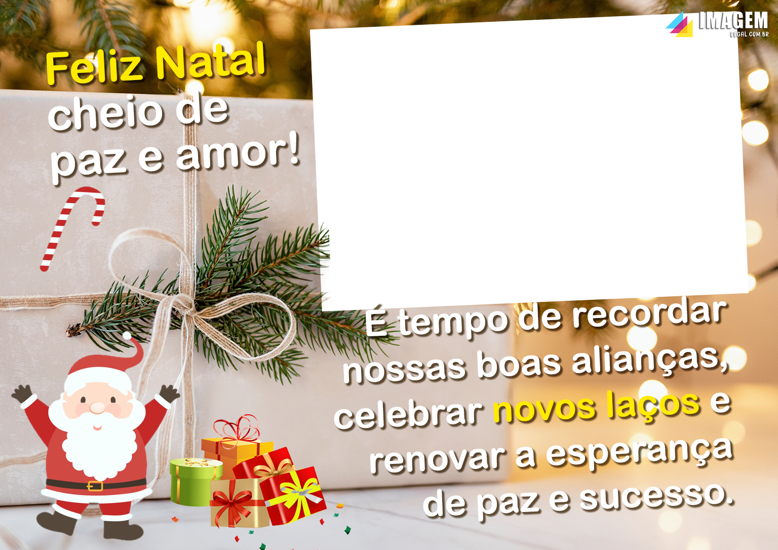 Moldura PNG Cartão de Feliz Natal - Imagem Legal
