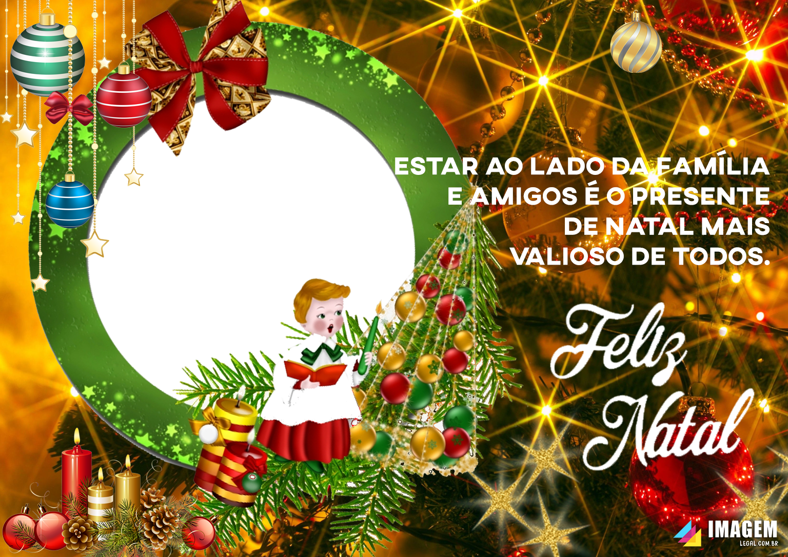 Moldura PNG Cartão de Feliz Natal - Imagem Legal