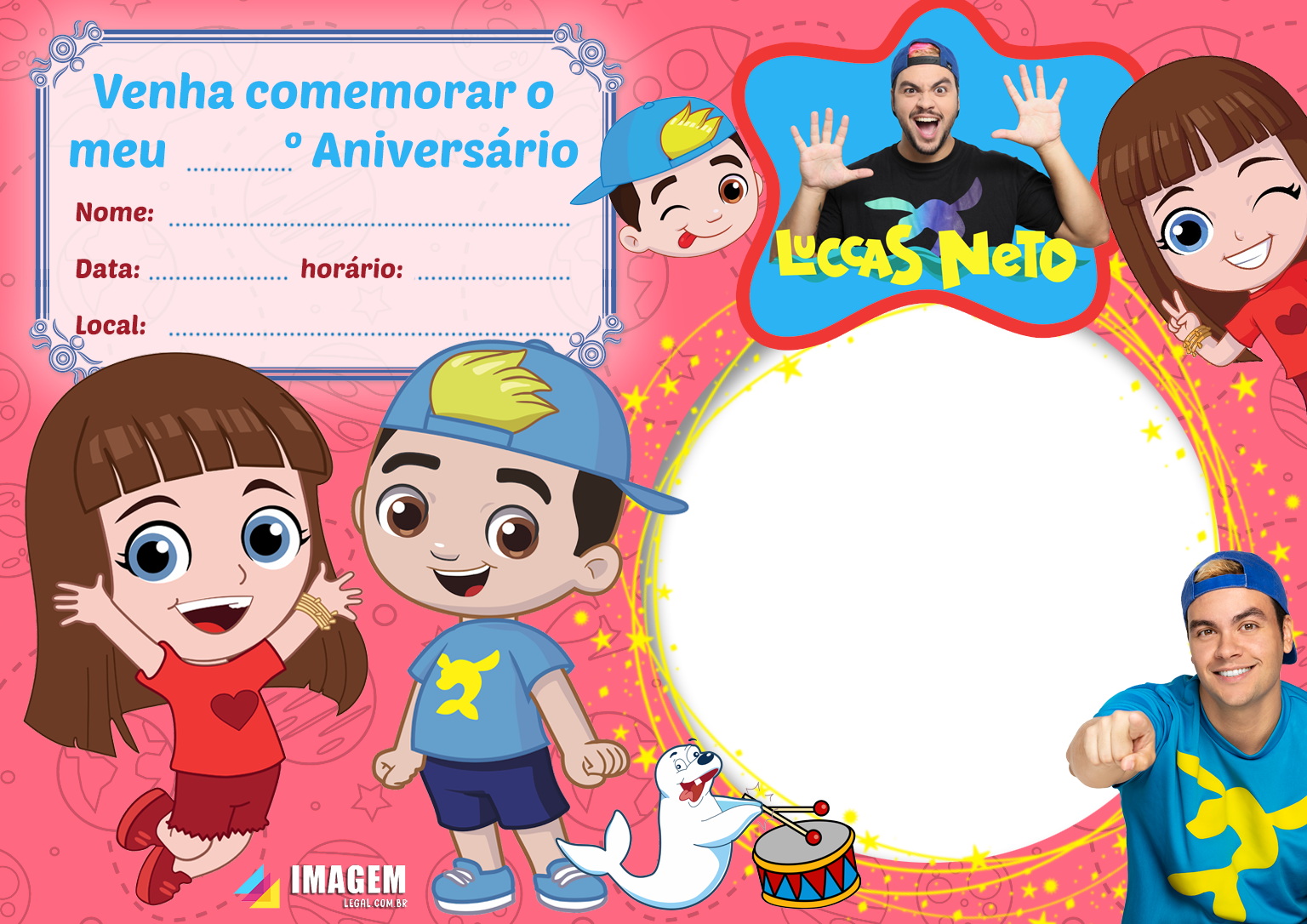 Convite Animado Luccas Neto Desenho