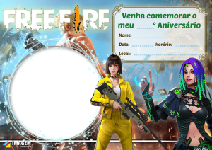 Convite Free Fire Dinos Digital