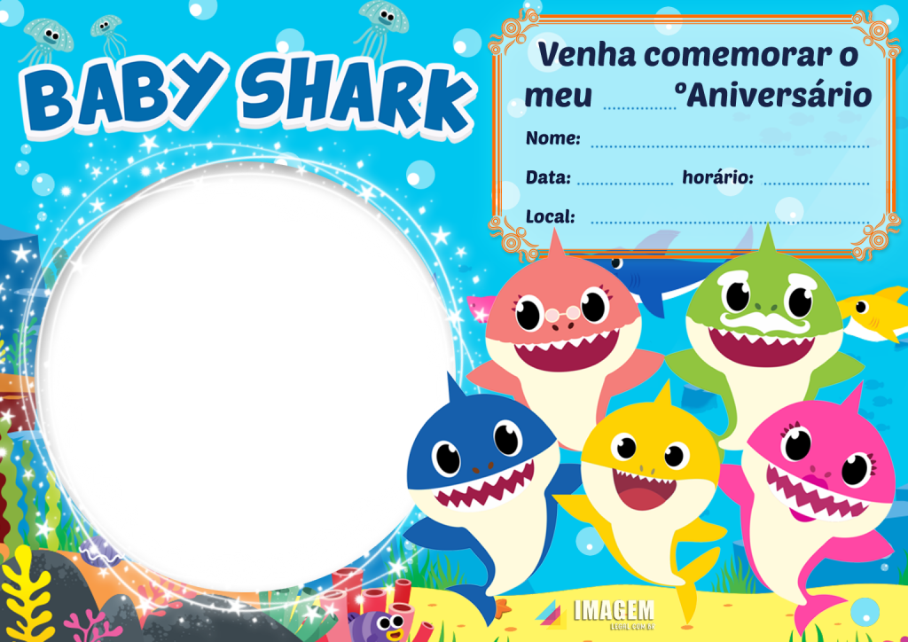 Convite De Aniversario Baby Shark Imagem Legal