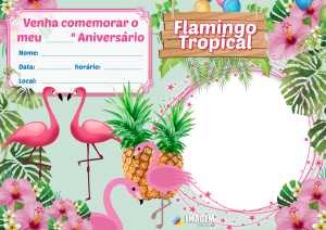 Convite de Aniversário para Editar com Montagem de Foto em PNG, Im…