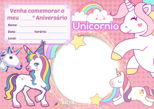 Convite de Aniversário para Editar com Montagem de Foto em PNG, Im…