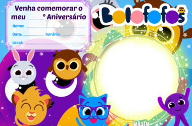 Convite de Aniversário para Editar com Montagem de Foto em PNG