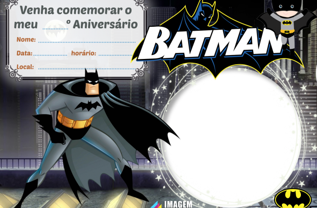 Convite do Batman de Aniversário - Imagem Legal