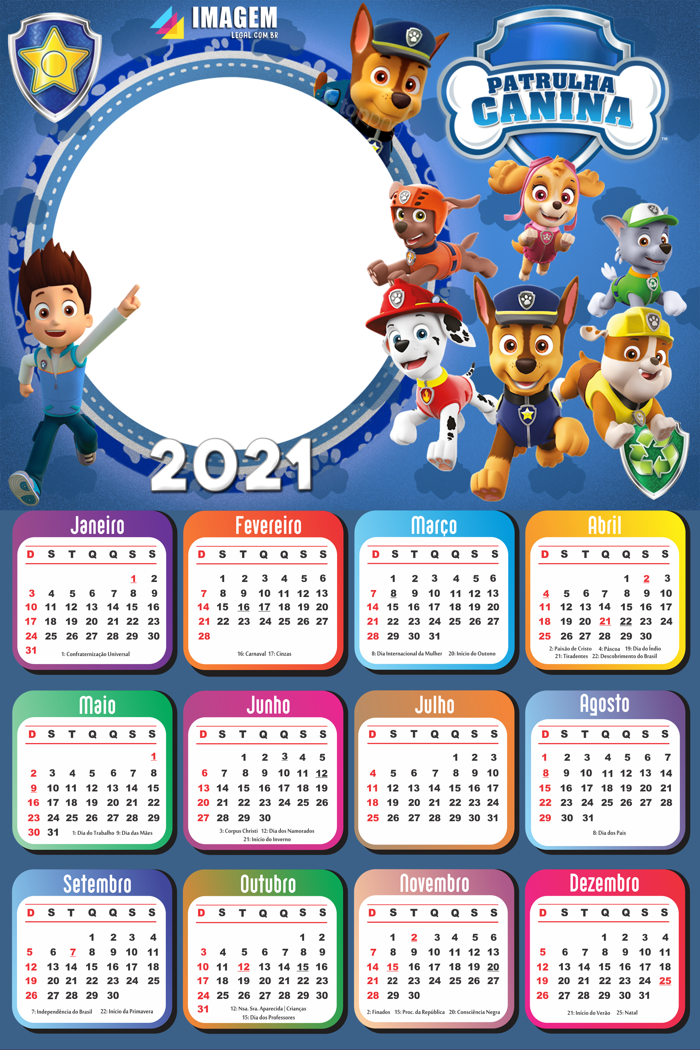 Calendario 2021 Png Infantil Para Foto Montagem Imagem Legal Patrulha Canina Png Decoracao Infantil Patrulha Canina Decoracoes Da Patrulha Canina