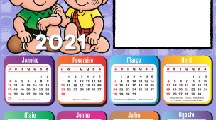 Calendário 2021 Turma da Mônica PNG - Imagem Legal