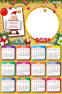 Moldura Calendário 2021 de Natal para Montagem de Foto ...