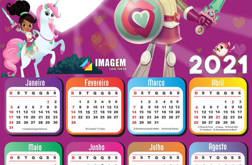 Montar Foto Calendário 2021 Princesa Nella - Imagem Legal