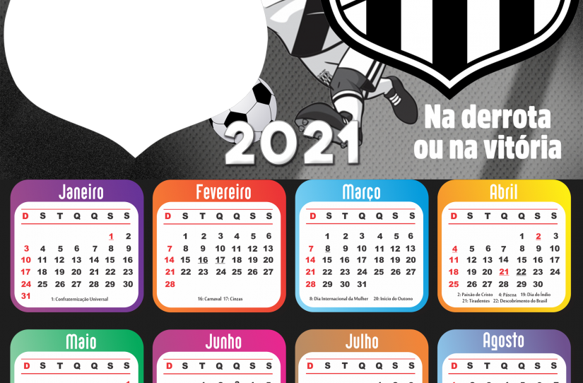 Moldura Calendário 2021 Ponte Preta PNG | Imagem Legal