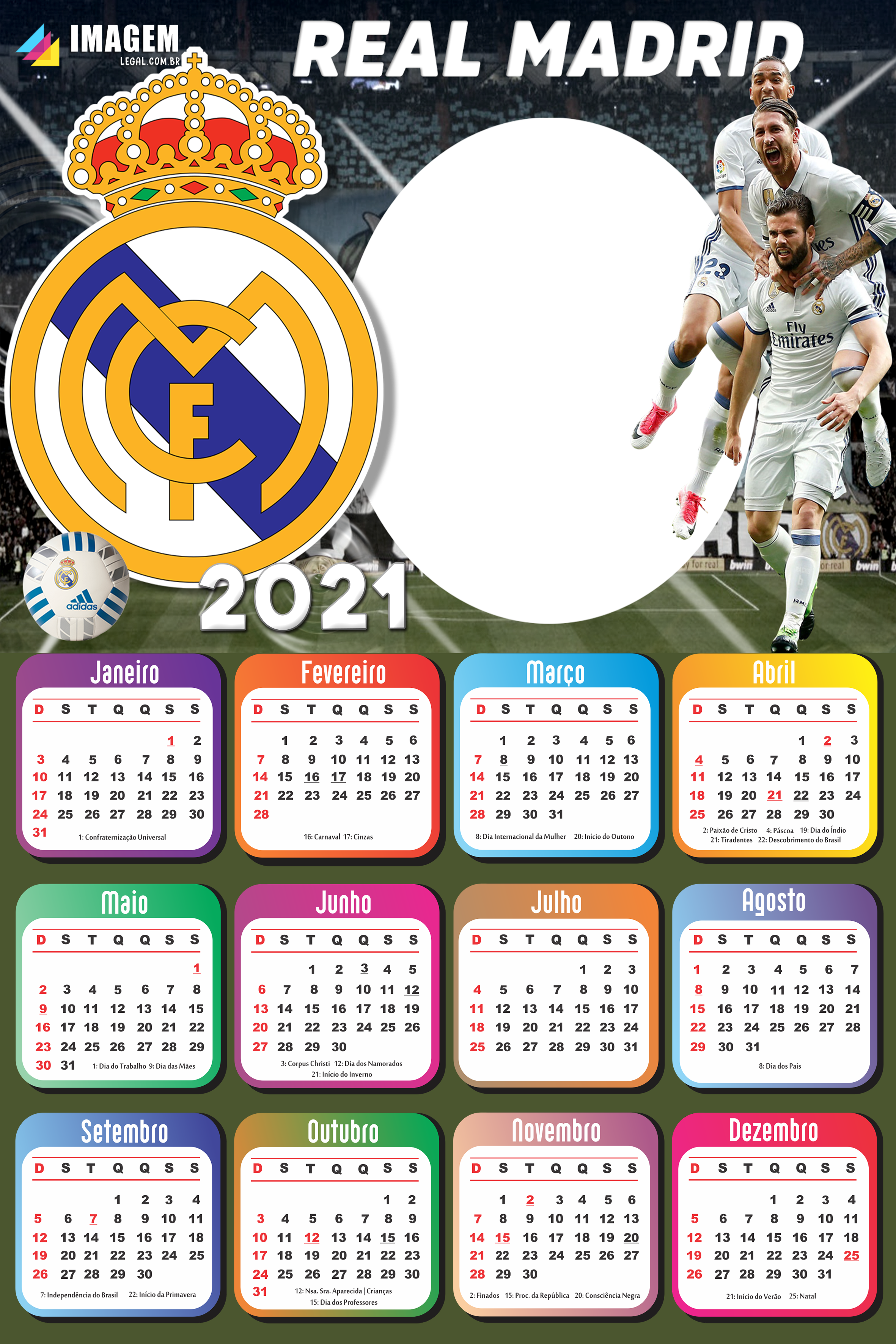 Sorpresa Hip tesis El Principio Calendario Real Madrid 2021 Asustado 