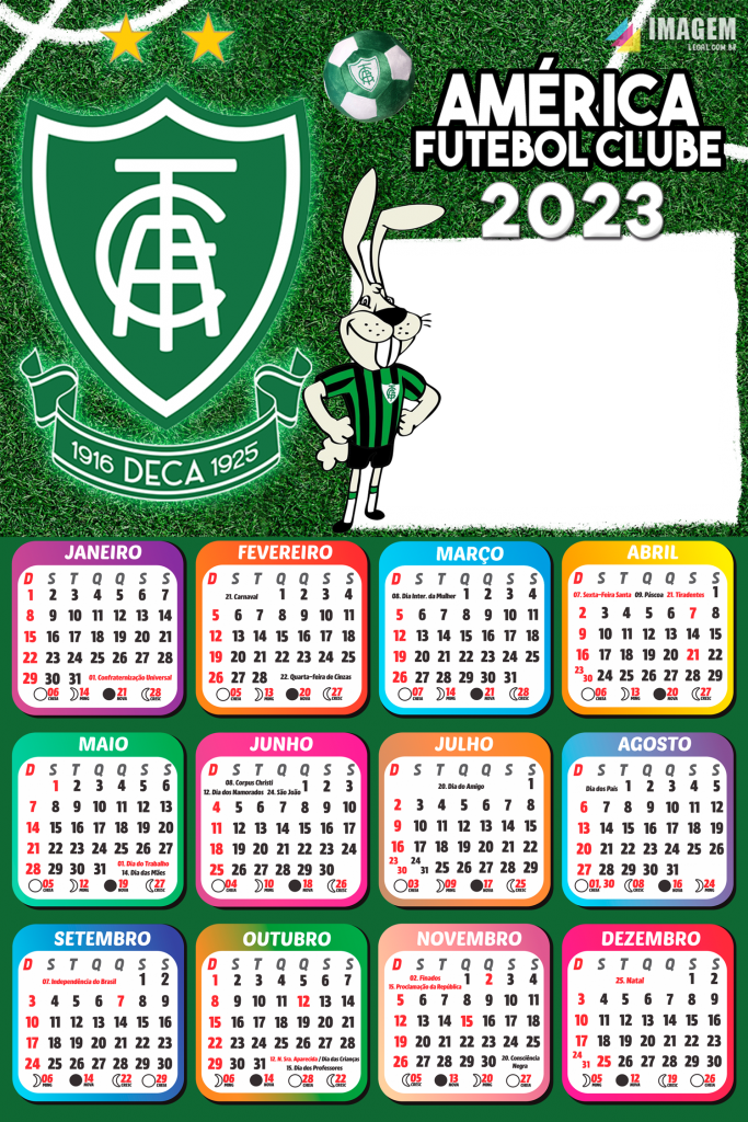 calendário 2023 américa futebol clube para colagem de foto imagem legal