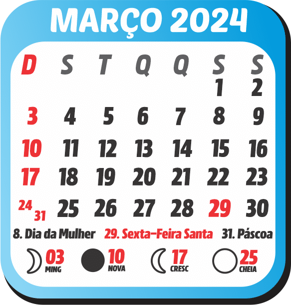 Março 2024 Calendário Imagem Legal 5029