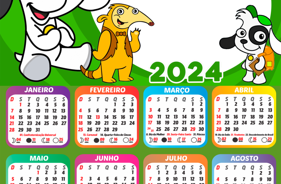 Moldura Calendário 2024 Zootopia PNG - Imagem Legal