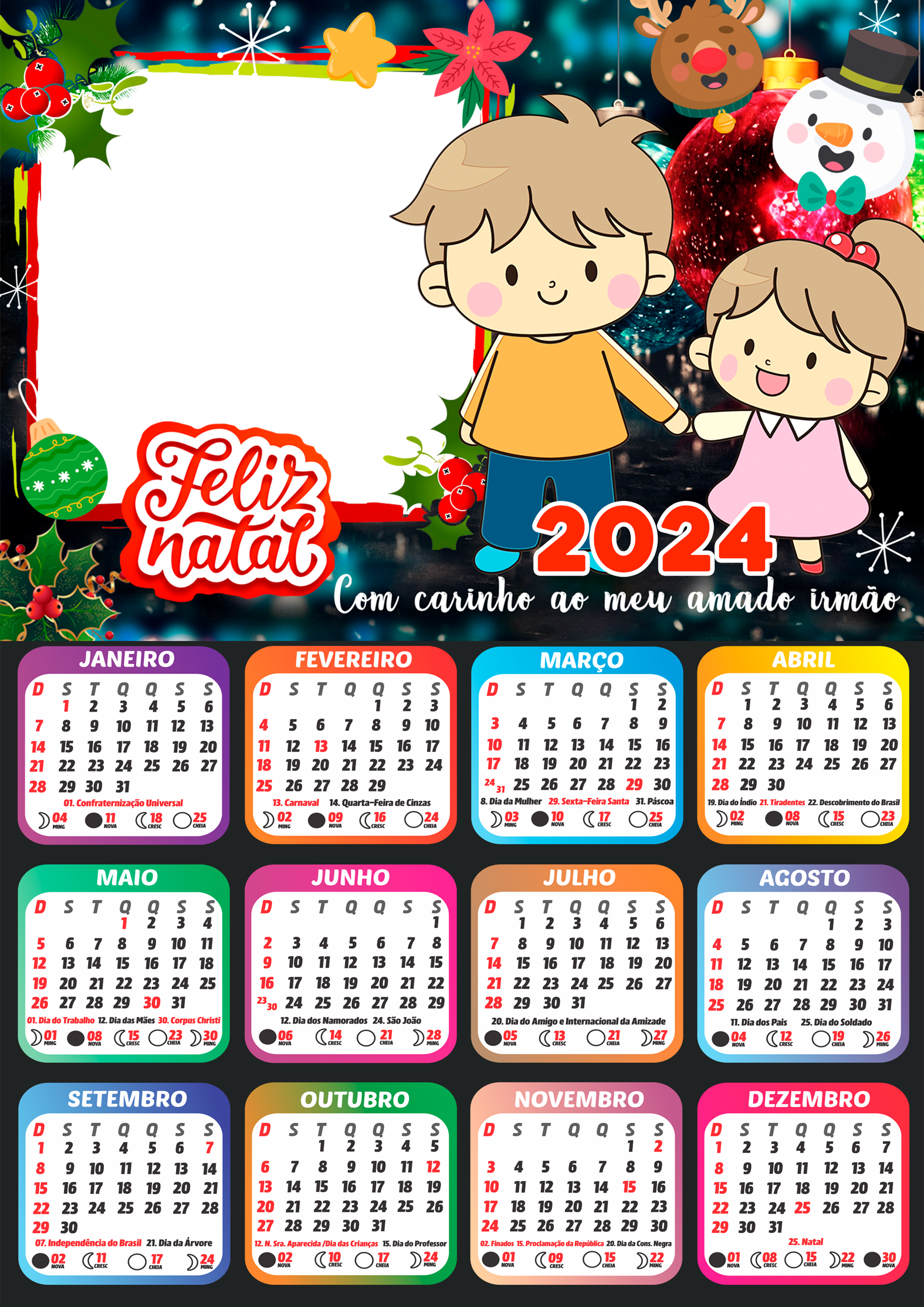 Moldura Calendário 2024 Feliz Natal Roblox PNG - Imagem Legal