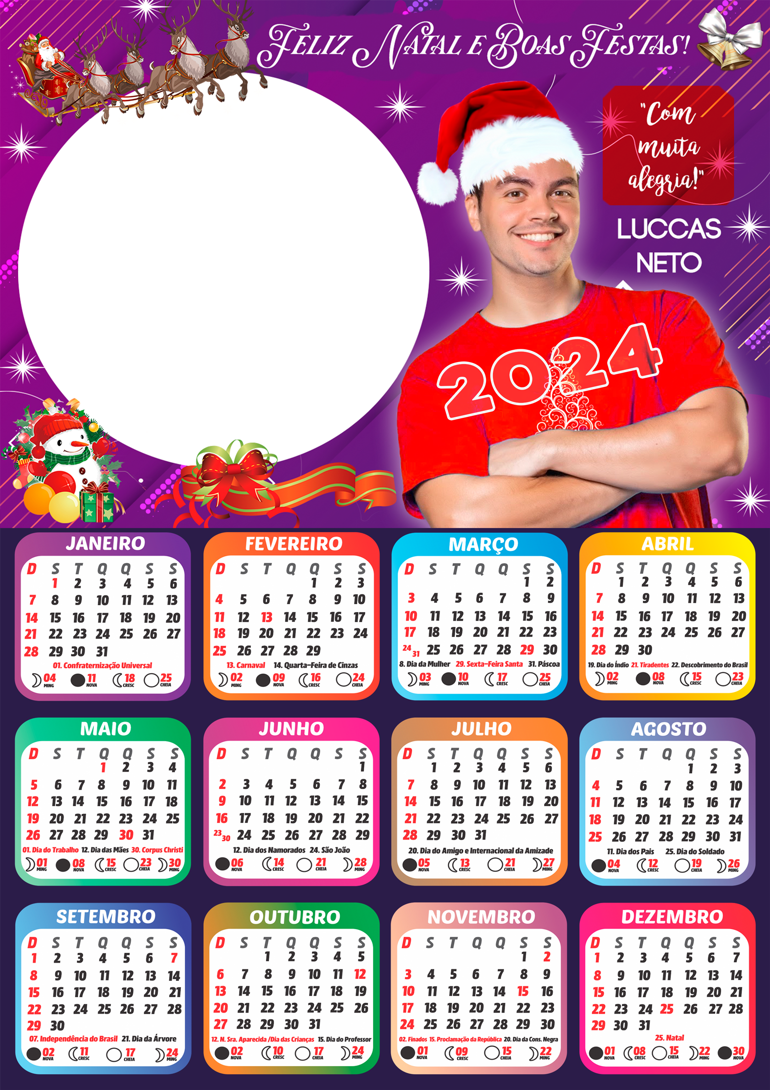 Calendário 2021 Luccas Neto e Giovanna PNG - Imagem Legal