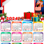 Calendário Minecraft Pocket Edition 2024 Moldura PNG - Digital Grátis