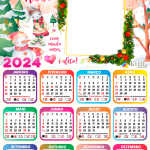 Calendário Gatinha Marie 2024 Moldura PNG - Digital Grátis