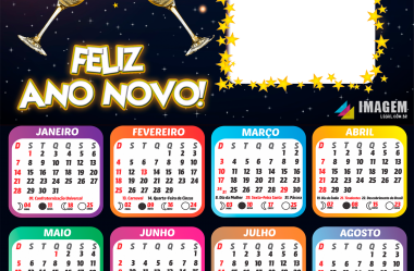 Moldura de Calendário 2023 Feliz Natal Cheio de Paz e Amor PNG para colagem  de foto no fundo transparente e impri…