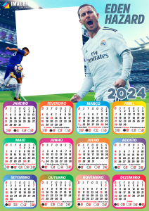 Calendário 2024 Time de Futebol em PNG para Colagem de Foto - Imagem Legal