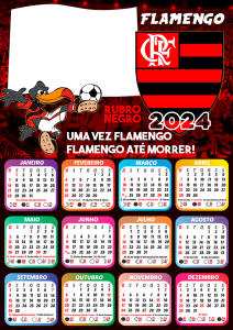 Calendário 2024 Time de Futebol em PNG para Colagem de Foto - Imagem Legal