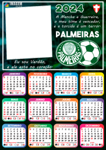 Calendário 2024 Time de Futebol em PNG para Colagem de Foto - Imagem Legal