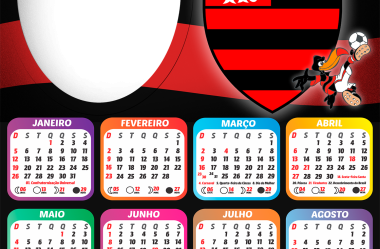 Moldura Calendário 2025 de Futebol em PNG para Montagem de Fotos